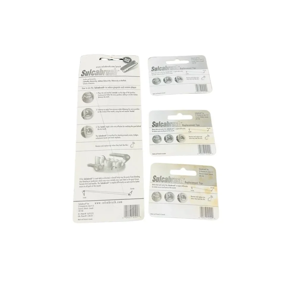 Sulcabrush For Healthy Gums Dental Oral Cleaning Gum Brush + 6 replacement tips